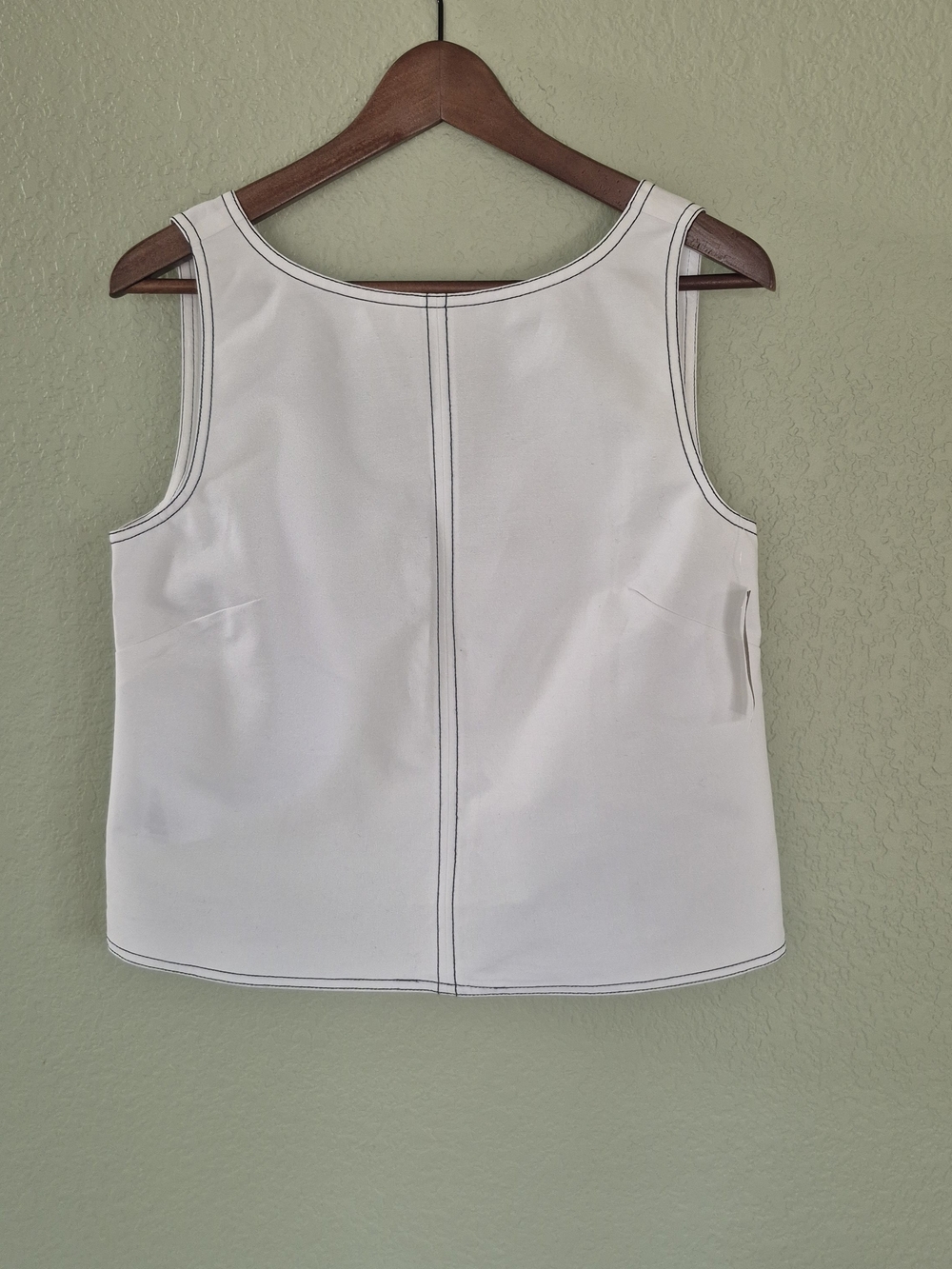 J. Crew White Tank Top with Contrast Stitching